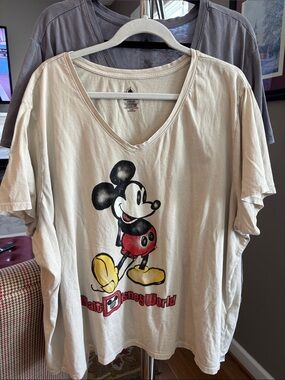 Two Disney Parks V-Neck Mickey Mouse Tees